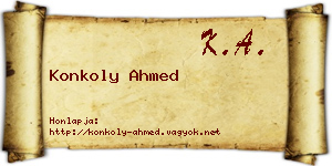 Konkoly Ahmed névjegykártya